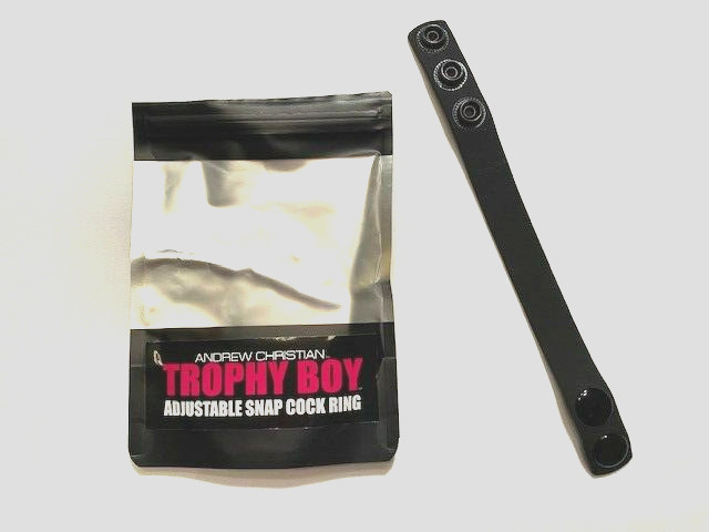 Andrew Christian Adjustable 2-Snap Silicone Cock Ring - Black (9211) gallery