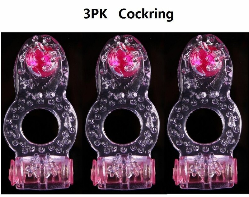 3PK Cockring Vibrate for Men Vibrating Cock Ring with Clitoral Stimulator Pink