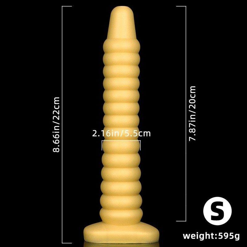 S/L Large Long Gold Silcone Dildos with Suction Cup Thick Anal ButtPlug Sex Toys