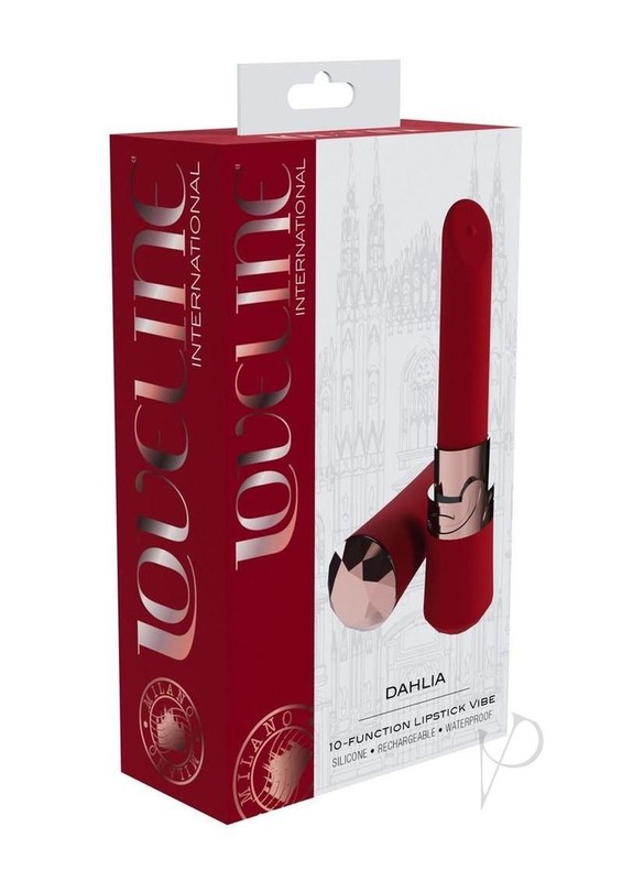 Loveline Dahlia 10 Function Silicone Lipstick Vibrator – Red