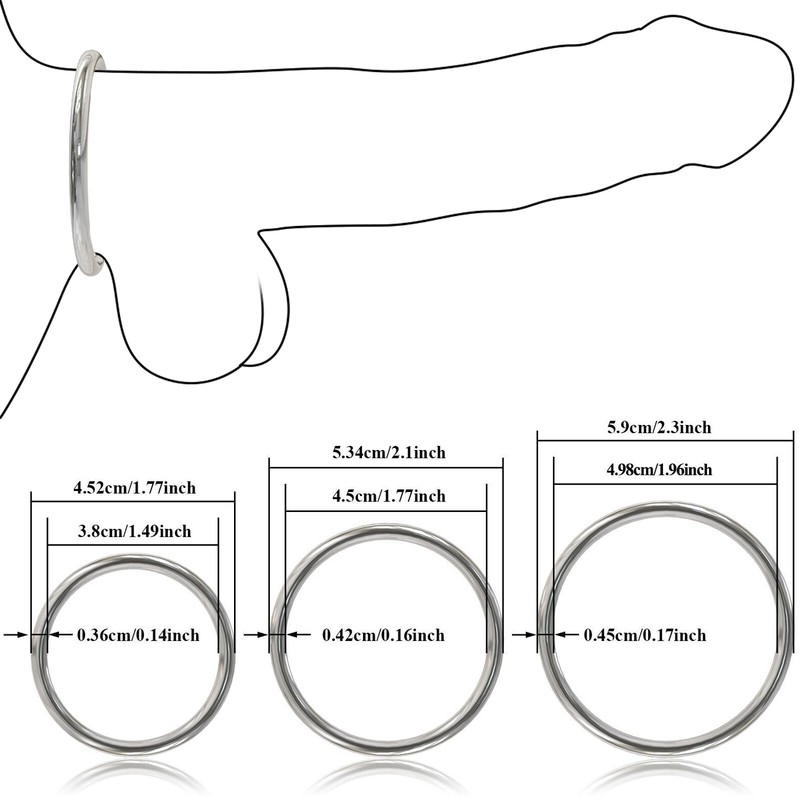 Metal Stainless Steel Penis/Cock Ring Delay Ejaculation Erection Aid Men Sex Toy