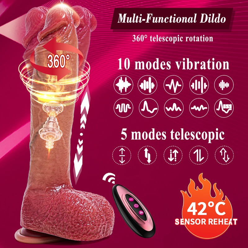 Large Thrusting Dildo Big 360° Vibrating Dildo G Spot Sex Toy for Men and Women gallery