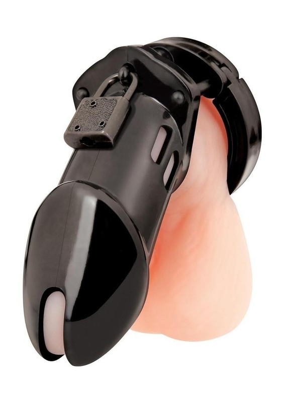 Acrylic See-thru Chastity Cage - Black - free shipping & gift! gallery