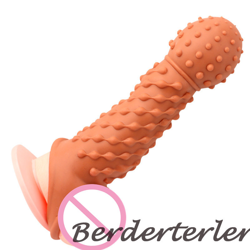 Reusable Condom for Sexual Pleasure Hard Rough Big Condom Penis Sleeve Extender