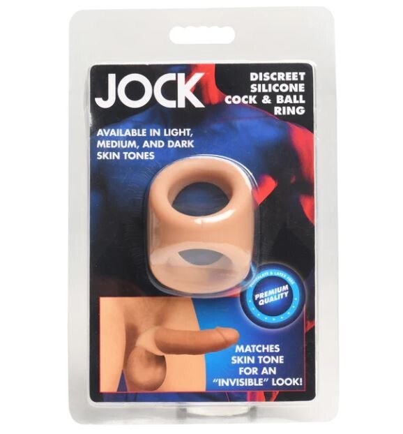 Curve Novelties Jock Silicone Cock and Ball Ring Medium, New
