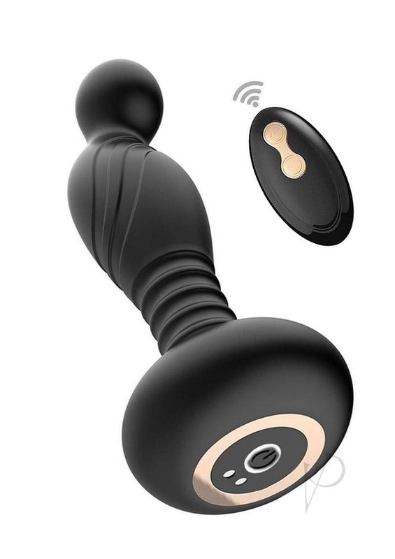 Ass-Sation Remote Vibrating Rechargeable Silicone P-Spot Plug - Black gallery