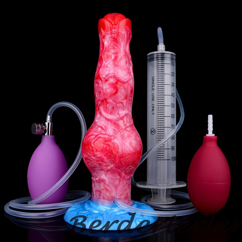 Ejaculation Anal Plug Dildo Inflatable Big Knot Penis with Squirting Function gallery