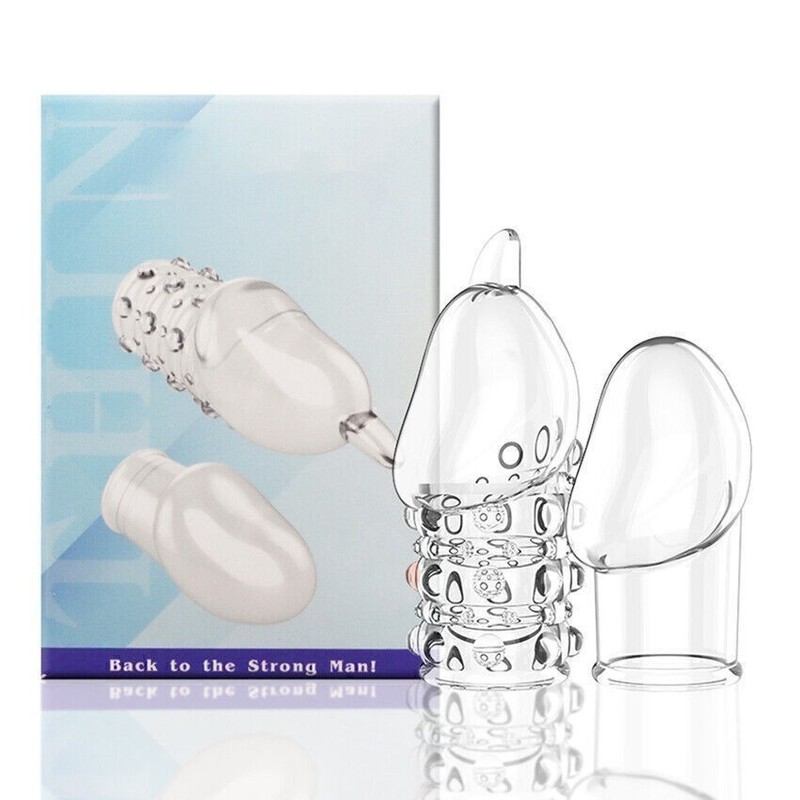 Penis Enlargement Glans Sleeve Cock Foreskin Ring Massage Sex Reusable Condom gallery