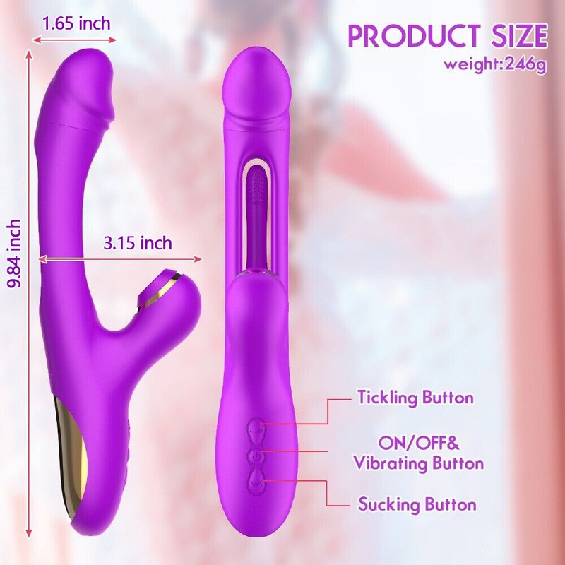 Women Tapping Patting Sucking Rabbit Vibrator Clit G-spot Dildo Massage Sex Toys gallery