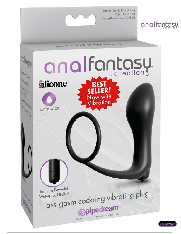 Anal Fantasy Ass Gasm Cock Ring Vibrating Plug Sex Toys for Men SILICONE W/P