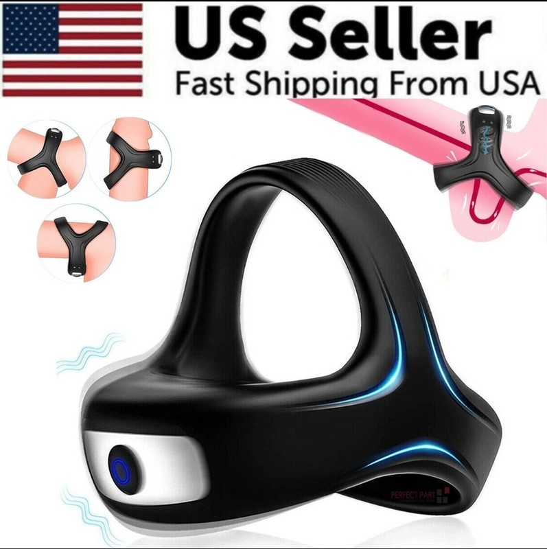 Vibrating Penis Cock Ring Stronger Erection Testicles Stimulates Sex Toy for Men