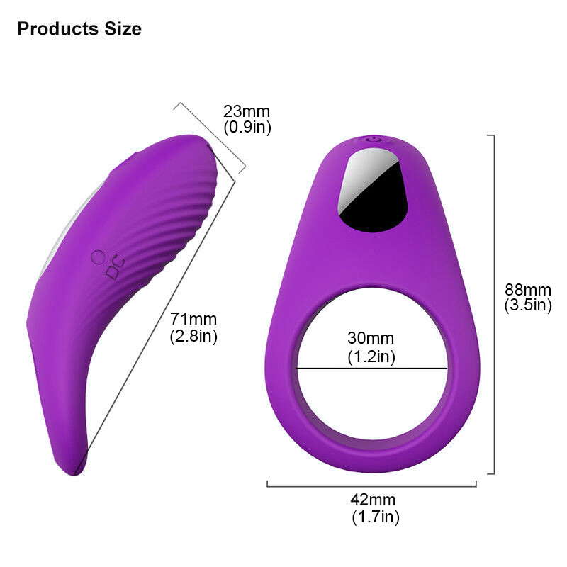 Vibrating Penis Cock Ring Clit Stimulator Couple Sex Toys for Men Rechargeable gallery