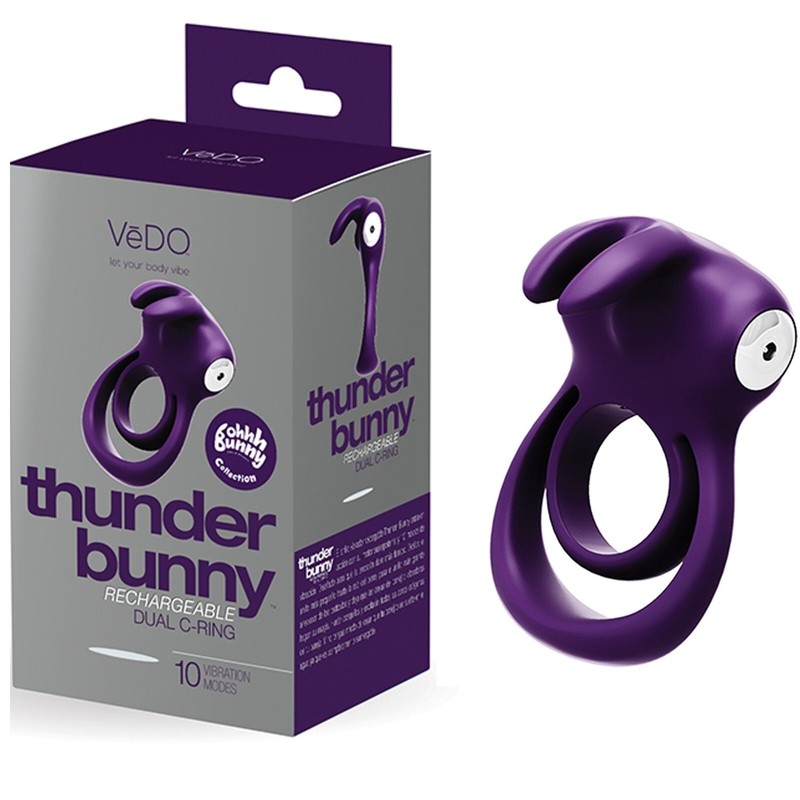 VeDO THUNDER BUNNY Rechargeable Dual Ring – Deep Purple