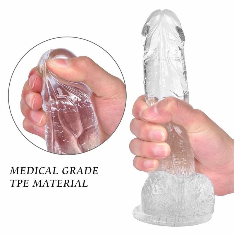 8 Inch Jelly Dildo Realistic With suction Cup Penis G Spot Sex Toy for Women