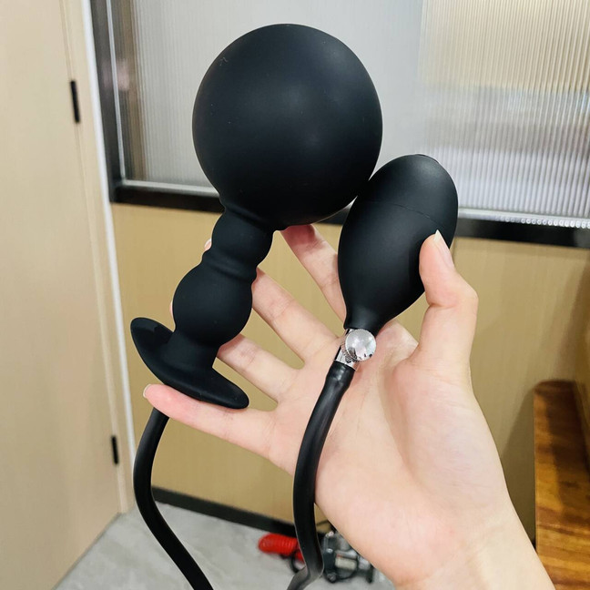 Extra-Huge-Inflatable-Male-Prostate-Anal-Butt-Plug-Dildo-Bead-Men-Women-Sex-Toy
