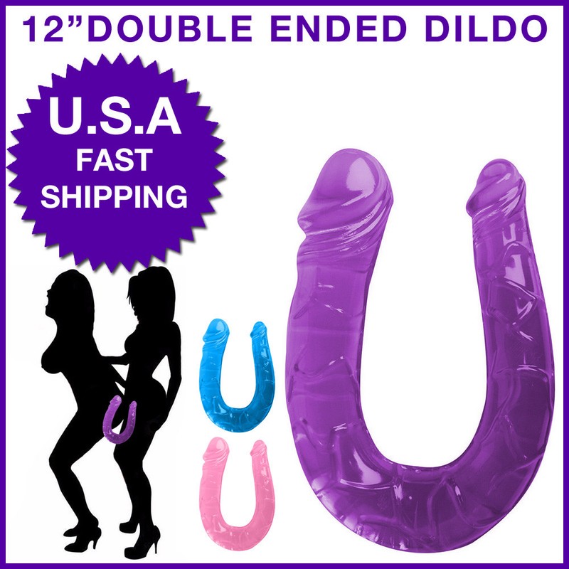 12 « Double Sided Ended Dildo Dong DP Penetration Jelly Lesbian Partner Sex Toys
