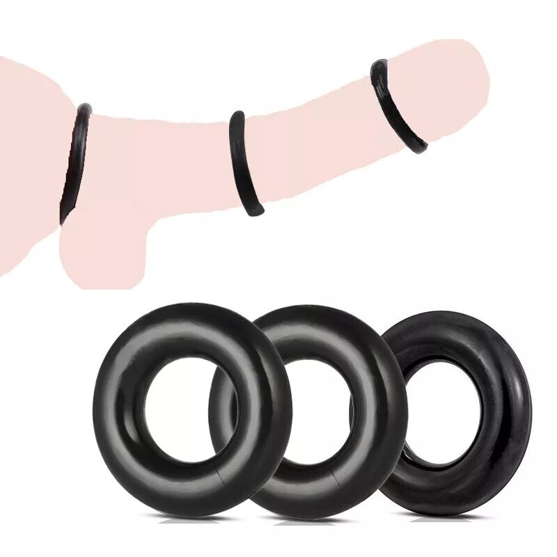 Men 4PCS Penis Cock Rings Set Prolong Delay Sex Toys Male Erection Enhancer Pump gallery
