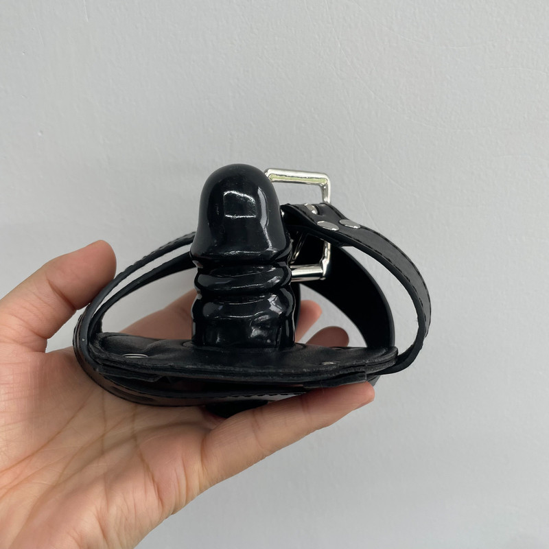 Mouth Gag with Short Dildo Penis Oral Open Mouth Belt Plug Fetish Black Sex Toys gallery