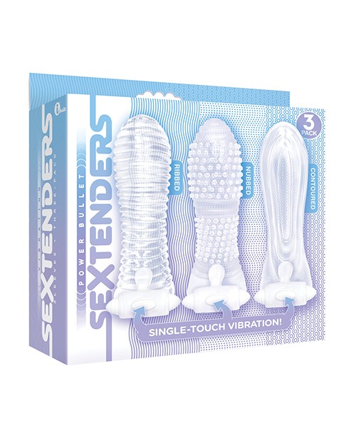 Icon Brands The Nines Vibrating Sextenders, 3-Pack – Nubbed, Contoured & Ribbed