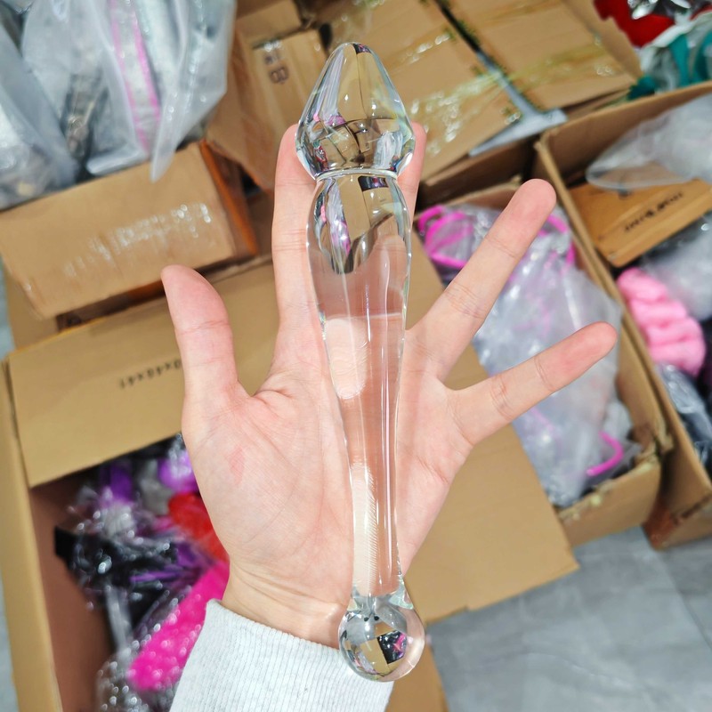 Glass Masturbator Dildo Anal Butt Plug Stimulator Sex Toy G-Spot Massager Wand gallery