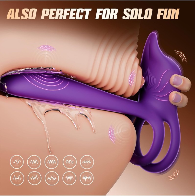 Fox Shaped Clitoral Stimulator with Vibrating Cock Ring for Intense Stimulation gallery