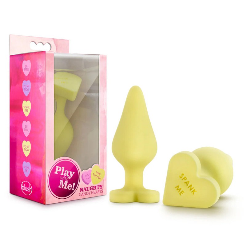 Naughty Candy Heart Spank Me Silicone Anal Butt Plug Beginner Anal Sex Toy
