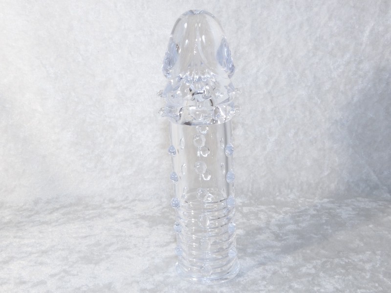 Adonis Penis Extender Male Nub Ribbed Sleeve Enhancer Extension Clear gallery