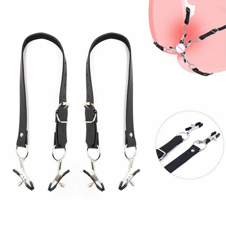 Labia Spreader Strap with Clamp Clip Clitoris Pussy Nipple Clamps Women Enhancer gallery