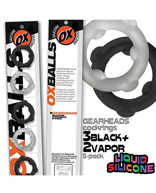 Oxballs Gearheads 5 Pack Spinner Rings – Black/Vapor