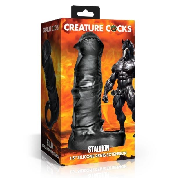 XR Brands Creature Cock Stallion Penis Extension Silicone XL, New