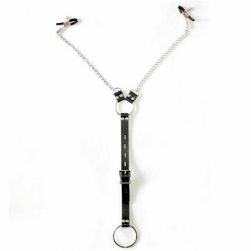 Metal Cock Ring with Nipple Clamps Set for Men, Scrotum Ring, Penis Ring, Balls gallery