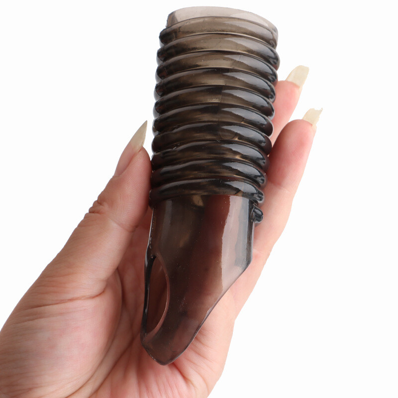Reusable Penis Sleeve Cock Ring Delay Ejaculation Dildo Enlarge Erection Sex Toy gallery