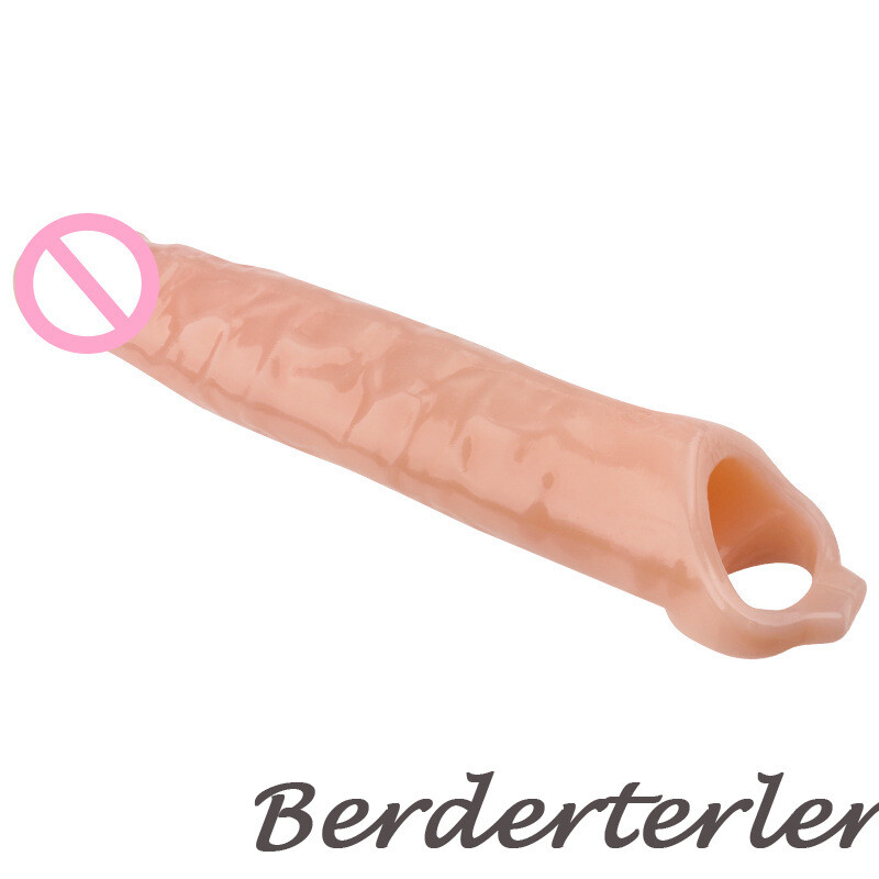 28CM Huge Penis Enlargemen Condoms Extender Realistic Soft Penis Sleeve Sex Toys gallery
