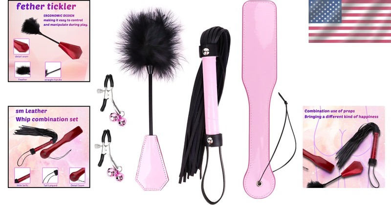 Versatile BDSM Training Set with Pink Whip Paddle and Comfortable Restraints gallery