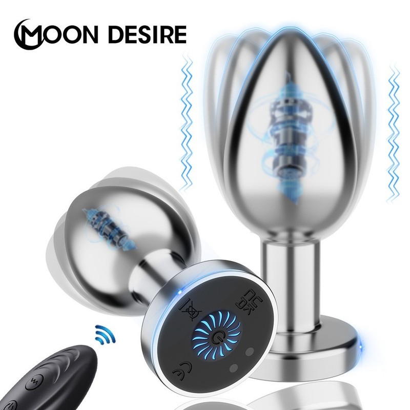 Metal Butt Plug Vibrator Prostate Massager Anal Bead Dildo Sex Toy for Men Women