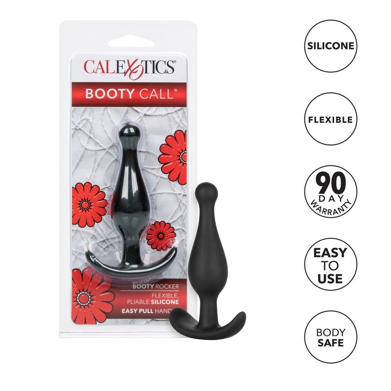 Booty Call Rocker Black Anal Toy Butt Plug FLEXIBLE + PLIABLE Sex Toys BODY SAFE