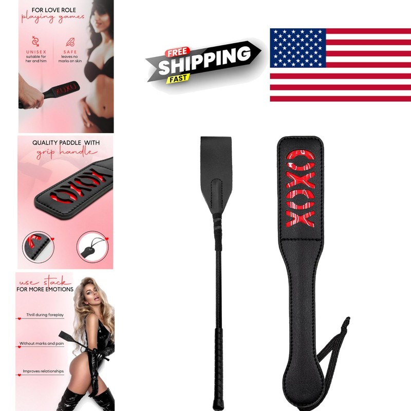 Adult BDSM Kit Featuring Spanking Paddle and Riding Crop for Couples