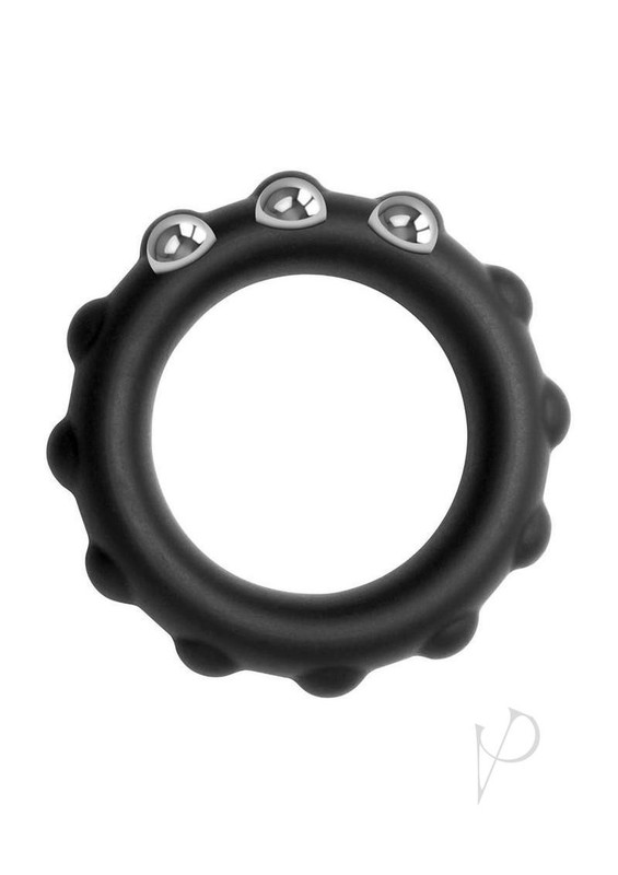 Jock Weighted Silicone Cock Ring Set - Black and Red gallery