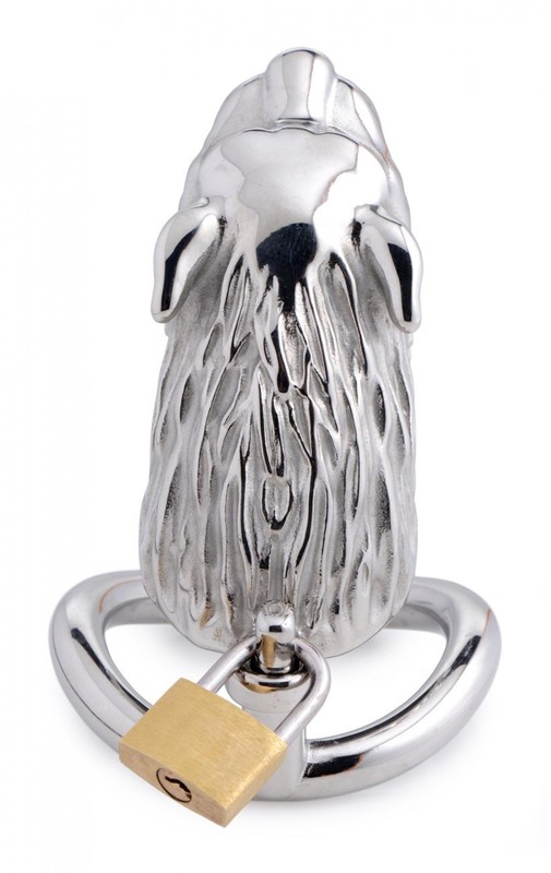 Master Series Tiger King Locking Chastity Device Cock Cage Male Sex Toy Silver gallery