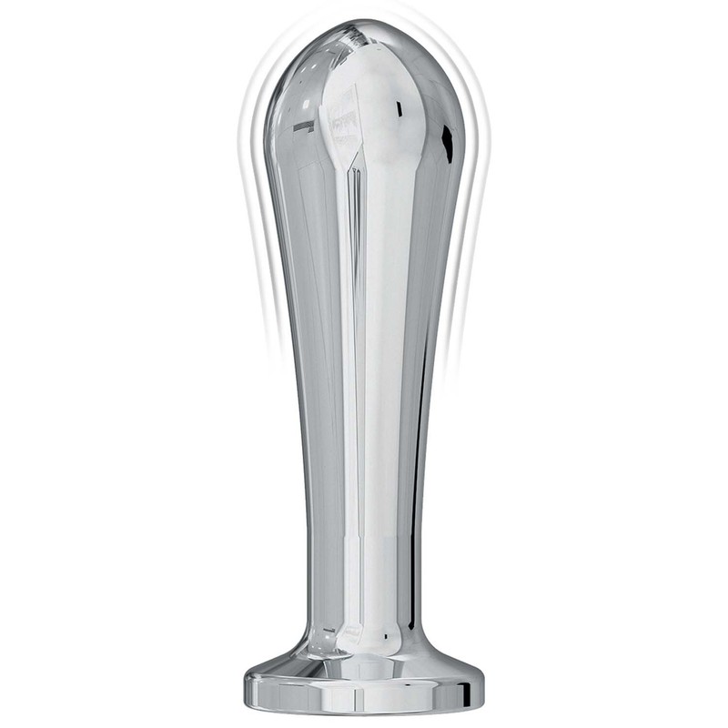 Ass-Sation Remote Control Vibrating Metal Anal Bulb - Silver gallery