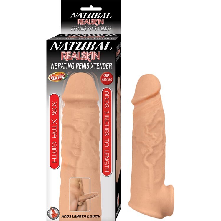NATURAL REALSKIN VIBRATING PENIS XTENDER-WHITE gallery