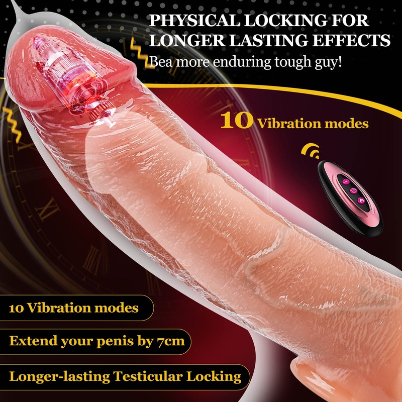 Penis Extension Vibrator Thick Cock Extender Sheath Cock Sleeve Girth Enhancer gallery