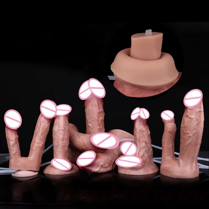 Lifelike Ejaculation Realistic Dildo Dual-layer Silicone Squirting with Sucker gallery