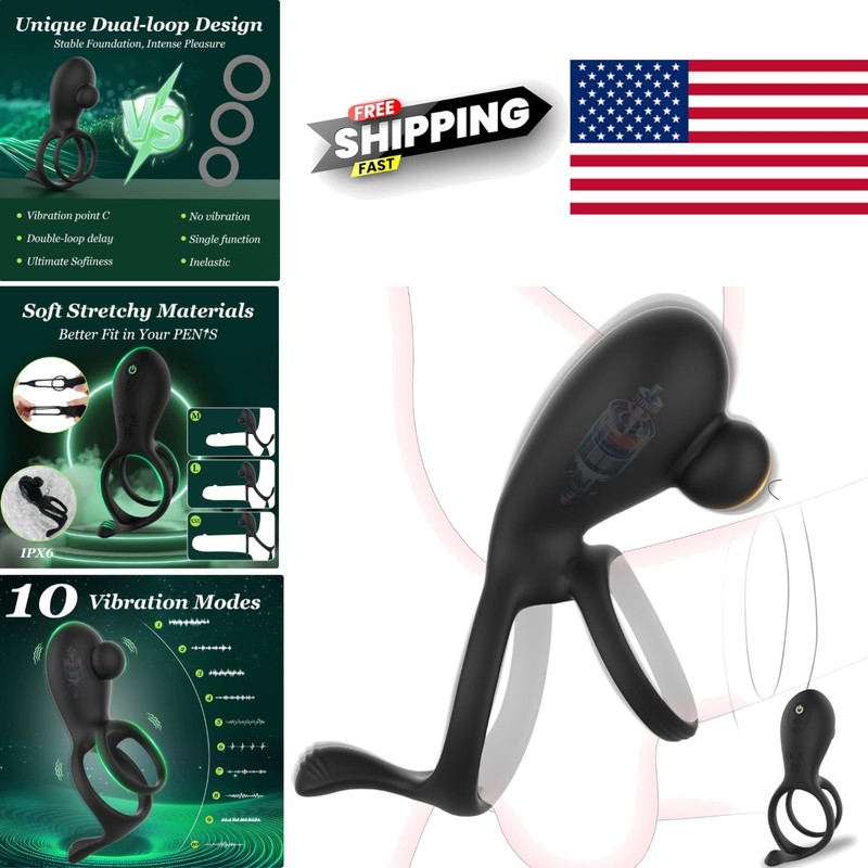 Vibrating Penis Ring with 10 Modes Soft Silicone for Couples Enhanced Experience