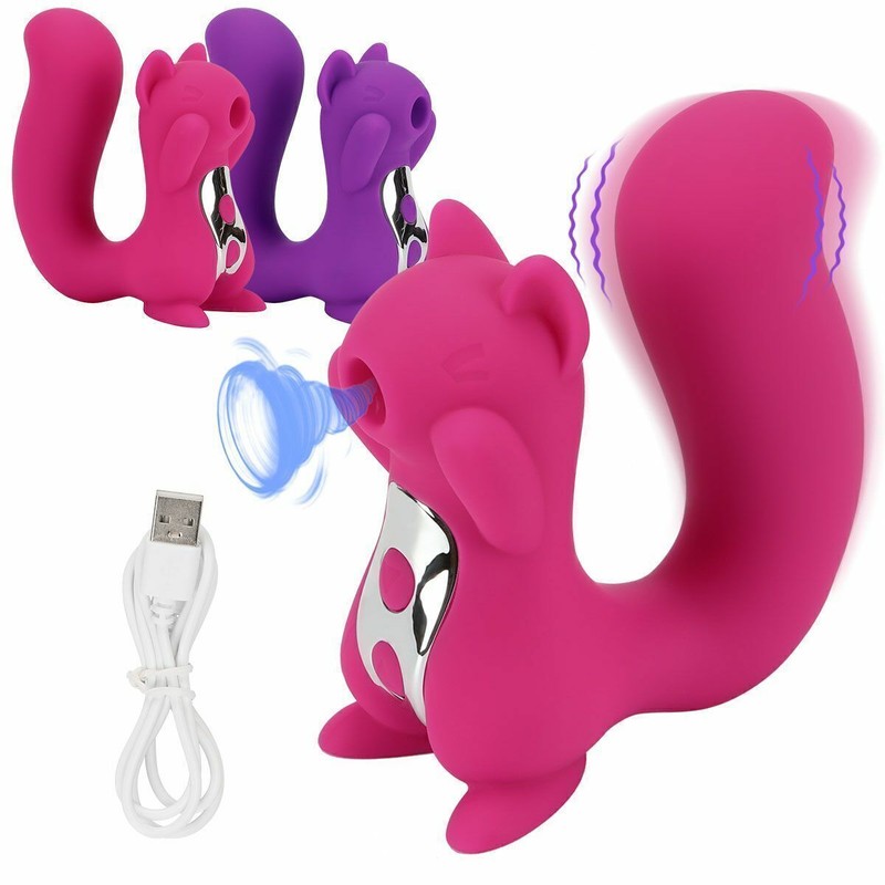 Squirrel Sucking Vibrator Clit Sucker Dildo G Spot Massager Women Sex Toy US gallery