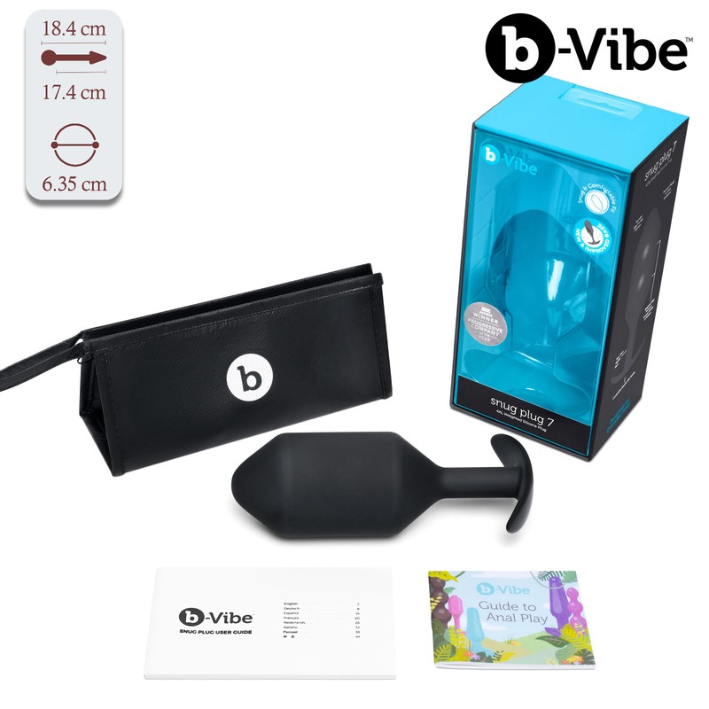 B-Vibe Snug Plug 7 – Heavy XXL Weighted Silicone Anal Plug, 2.5&Prime; Diameter, 600g