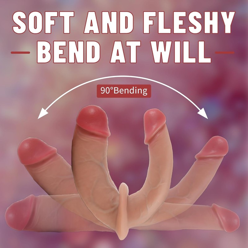 Double Ended Realistic Dildo 12'' Lifelike Soft Double Sided Dildo Dual Headed A gallery