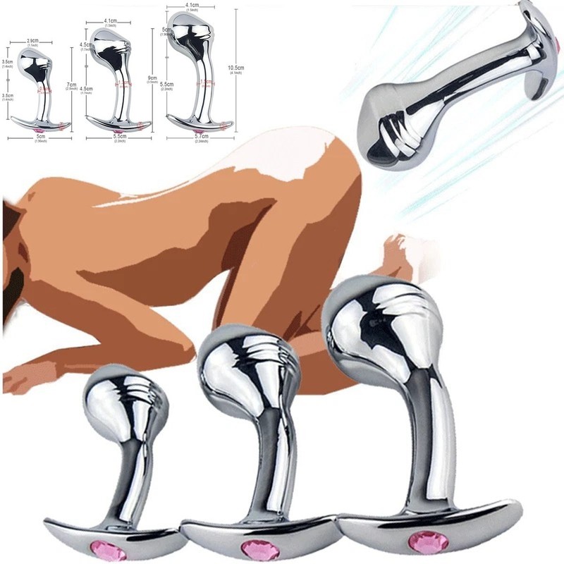 Metal Steel G-Spot Anal Butt Plug Prostate Massager Probe Sex Toys For Men Women gallery