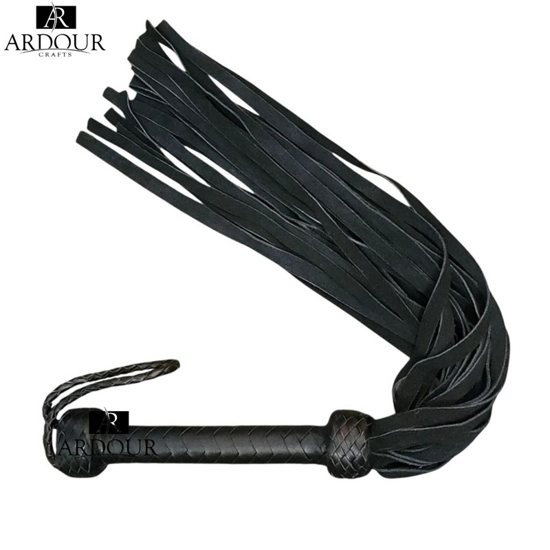 Premium Handmade Leather Flogger 25 Tails 18 Inch Braided Roleplay Gear adult gallery