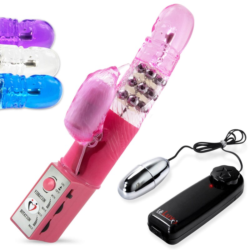 Rabbit Vibrator LeLuv Multispeed Quiet 9.5 Inch and Secret Lipstick